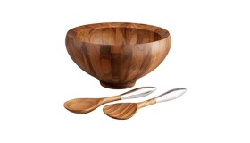 Nambe Yaro Salad Bowl w/Server 3/pc